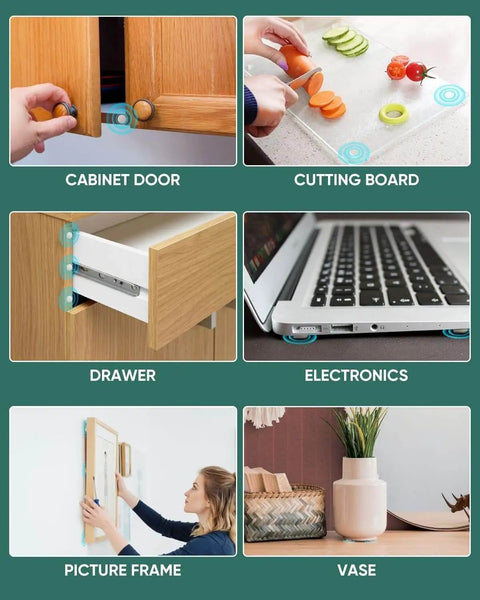 Clear Cabinet Door Bumpers 304 Pack With Adhesive Rubber Feet Silicone Cushions on cabinets, drawers, electronics, and more.