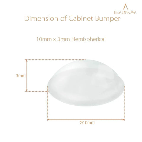 Clear Rubber Cabinet Bumpers Pack 100Pcs Self Adhesive Door Stop Pads Hemispherical 10mm Diameter 3mm Thick Noise Dampening Cushions