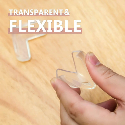 Clear Corner Protectors For Baby Safety, Thickened Edge Guards For Tables And Furniture To Prevent Head Injuries held in hand
