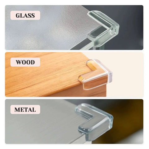Clear Corner Protectors For Baby Safety, Thickened Edge Guards For Tables and Furniture on glass, wood, and metal surfaces