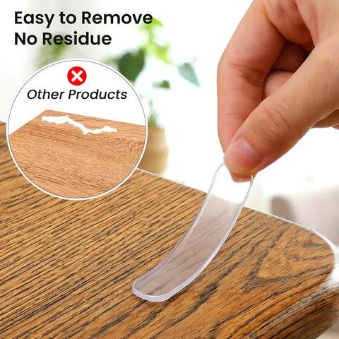 Clear Door Silencer Bumper Strips 22 Piece Rubber Cabinet Bumpers removal from wood surface