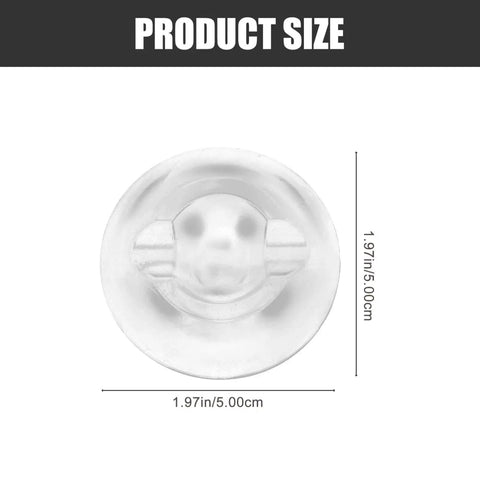 Clear round self-adhesive door bumper measuring 1.97 inches, part of Six Piece Self Adhesive Door Bumper Set Quietly Absorbs Impact.