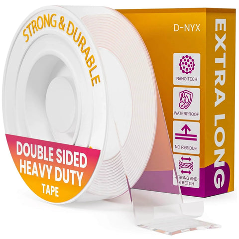 Ultra Strong Double Sided Tape For Wall Mounting, Clear Nano Adhesive, 1.18 Inch Wide By 118 Inch Long, Heavy Duty with box