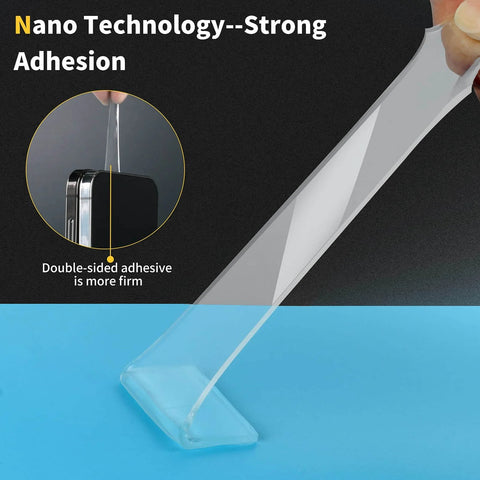Heavy Duty Double Sided Tape Roll Set with strong nano adhesive, clear removable poster tape for home office car and outdoors.