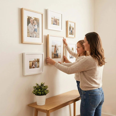 People using Heavy Duty Double Sided Tape For Clear Mounting Nano Adhesive Strips For Picture Hanging Easy Peel And Stick 9.85 Feet Roll.