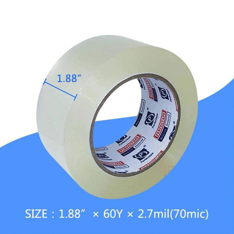 Heavy Duty Packing Tape 6 Rolls Clear 360 Yards 2.7 Mil 1.88 Inch Wide Ultra Strong for Packaging and Shipping size detail