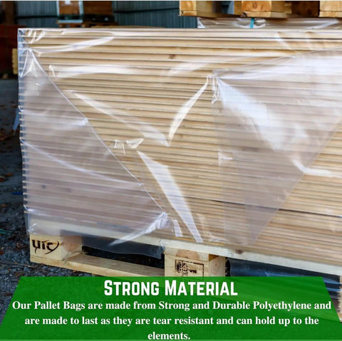 Pallet Cover Bags 50 Pack Heavy Duty Clear 3 Mil Polyethylene For Outdoor Storage And Weather Protection covering wooden pallets