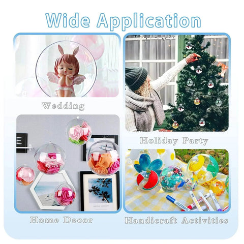 50 Set 100PCS Clear Plastic Fillable Ornaments,Transparent DIY Christmas Fillable Ball for celebrations and home decor