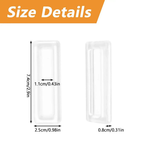 Clear PU Self Adhesive Finger Pulls 8 Pack Multipurpose Square Handles size details in inches and centimeters