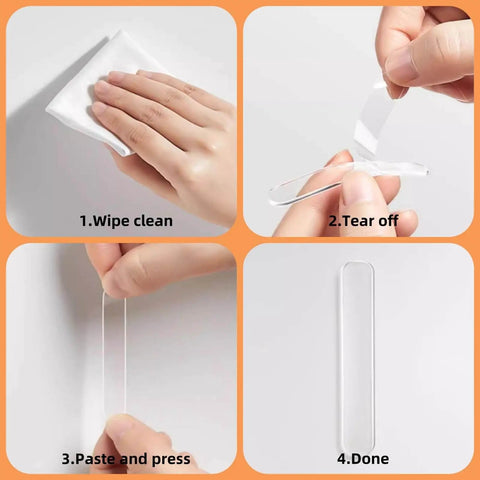 30 Piece Clear Door Slam Silencers Self Adhesive Cabinet Bumpers 2.5x0.4x0.08 Inches Soft Polyurethane installation steps