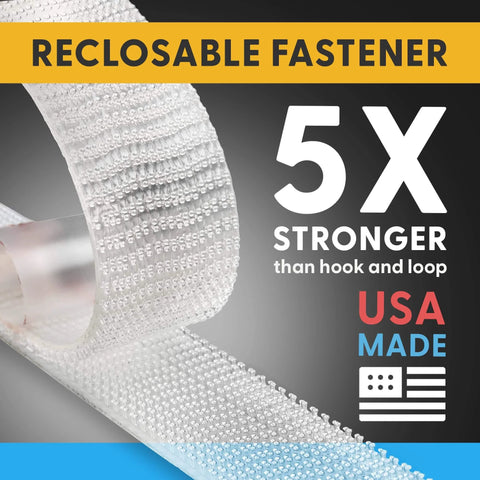 Clear 10Ft Indoor Outdoor Adhesive Mounting Tape With Self Mating Reclosable Fasteners No Drilling Required Cut To Size 6X Stronger