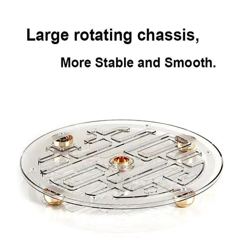 11 Inch Round Rotating Makeup Organizer Lazy Susan Turntable Vanity Storage bottom view showing clear spinning tray mechanics.