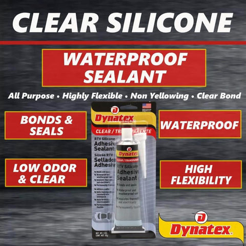 Clear RTV Silicone Adhesive Sealant For Waterproof Moisture Cure Bonding Single Component Formula Delivers Permanent Flexibility And Thermal And Electrical Insulation In An 85g Tube Ideal For Home Auto And Workshop Projects packaging