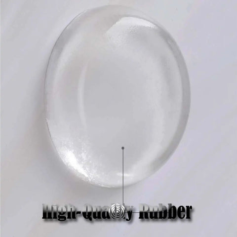 Protect walls and doors with 12 clear rubber bumper shields featuring self-adhesive backing; cushions door handles, absorbs shock
