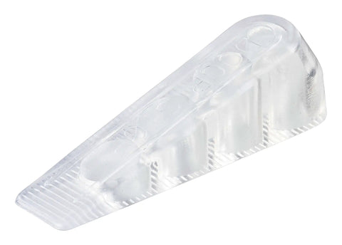 Door Stopper Set: Flexible Rubber Wedge That Grips Tight And Keeps Doors Open, clear rubber wedge with textured surface, 2 Pack.