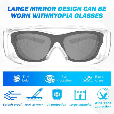 Clear Safety Glasses Bulk Pack 6 Pairs Lightweight Protective Eyewear For All with UV protection and anti-scratch features