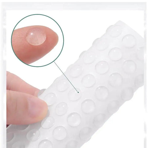 Set Of 100 Clear Self Adhesive Cabinet Door Bumpers 0.3 Inch Diameter Silicone Rubber Dots for non slip soft close pads
