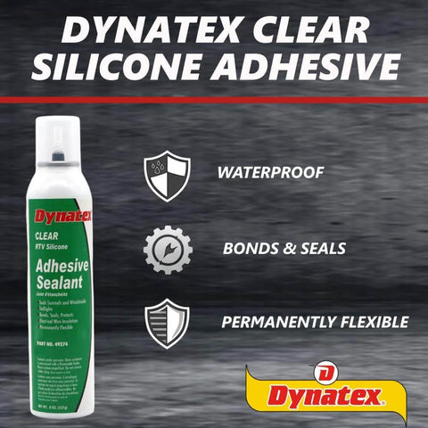 Clear RTV Silicone Adhesive Sealant, 8 Oz Can, Moisture Cure Formula Delivers A Strong Flexible Bond, Watertight Seal, Image.