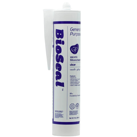 Waterproof 100 Percent Silicone Caulk And Sealant For Bathrooms And Kitchens, 10 Oz Cartridge, Clear, Low Odor, Wont Yellow, UV Resistant