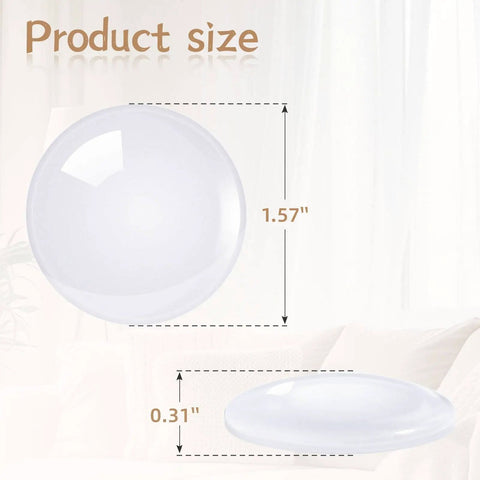 Six Pack Clear Silicone Door Stoppers for Walls Self Adhesive Door Bumpers to Stop Slams Round Wall Protectors size diagram