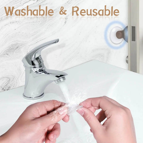Applying clear silicone door stopper to wall; Six Pack Clear Silicone Door Stoppers for Walls Self Adhesive Door Bumpers to Stop Slams