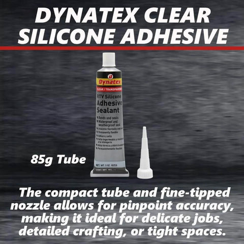 Clear RTV Silicone Adhesive Sealant For Waterproof Moisture Cure Bonding Single Component Formula in 85g tube with nozzle