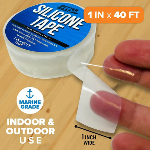 Clear Heavy Duty Silicone Tape Self Fusing Waterproof Tape For Plumbing And Electrical Repairs 1 Inch By 40 Feet in use