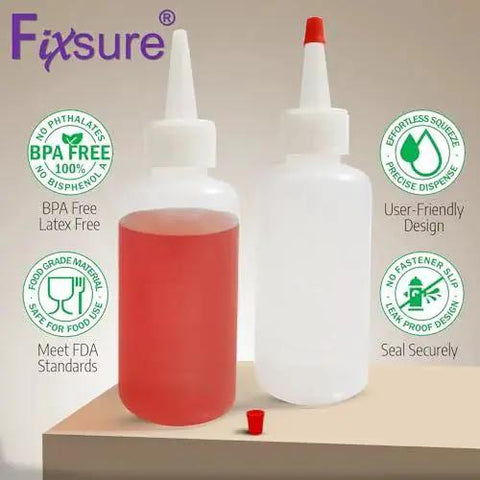 12 Pack 4 Oz Squeeze Bottles With Red Tip Caps For Ketchup BBQ Sauces Syrup Condiments Oil Pancake Decorating Dressings Travel Camping Lab Arts And Crafts Leakproof Pouring With Secure Yorker Cap And Gasket For Mess Free Use