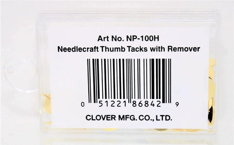 Clover Seven Sixteenth Inch Needlecraft Thumb Tacks Remover Handy Crafting Tool For Sewing And Scrapbooking package with barcode.