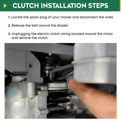 PTO Clutch for Simplicity 1703816 Warner 5210-33 being installed under tractor engine with steps