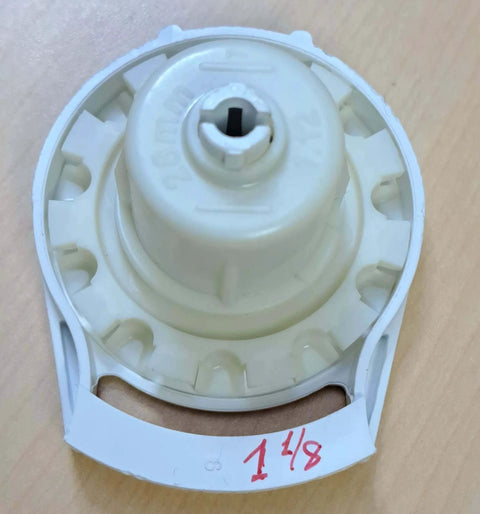 Clutch R Series with Bead Stopper (White, R8-1 1/8" Tube) top view showing locking mechanism and size marking.