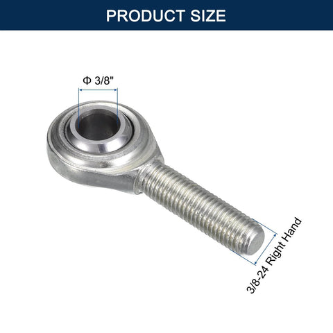 CM6 rod end bearing heim joint kit, 3/8 inch bore with 3/8-24 right hand male thread, forged steel, showing product size