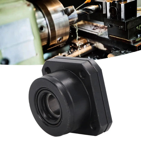 Ball Screw End Support Bearing Block Carbon Steel 12mm Inner Diameter For SFU1604 SFU1605 SFU1610 with CNC machine background