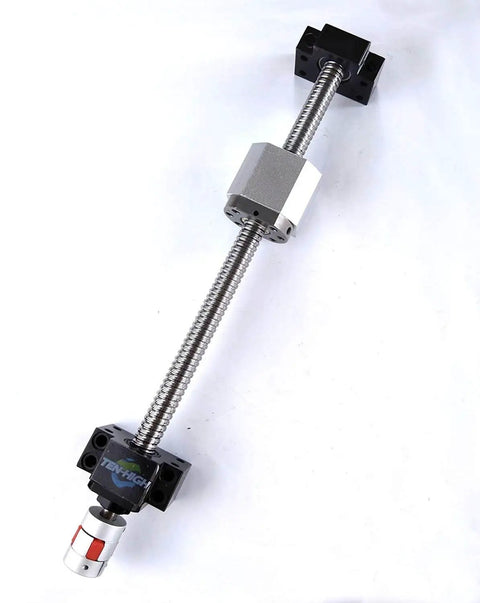 Pro Grade CNC Ball Screw Kit SFU1204 With Nut, End Supports, Coupler And Nut Housing For 12mm Dia, 4mm Lead, 250mm Length