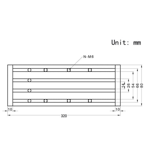 Technical drawing of 1PCS 200mm Length Effective Travel Dual Optical Axis Guide Ballscrew SFU1605 with dimensions in mm