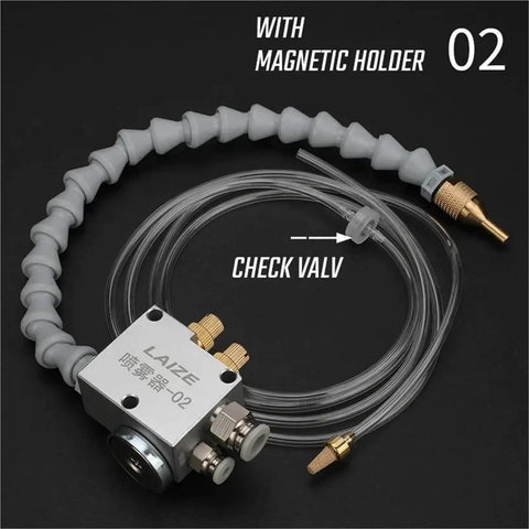 Coolant Lubrication Spray System For CNC Lathe Milling Drill Engraving Machines, 8mm Pipe Cooling, dark green air cylinder