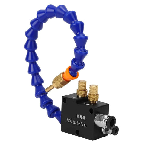 Cooling Sprayer System for CNC Lathes and Milling Machines, Slick All In One Coolant Spray Kit, blue flexible nozzle, model S-BPV-03