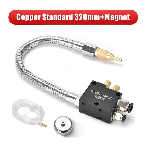 Versatile CNC Cooling Sprayer For Milling Lathe And Drilling Tools With Lubrication Spray Unit And Chip Removal, copper standard model with magnet