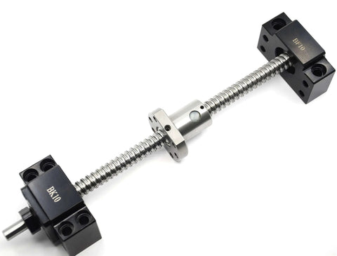 ✝️ Standard End Supports 1PCS BK10, 1PCS BF10 for CNC Machine Parts SFU1204 Ball Screw, carbon steel, blackened finish, top view.