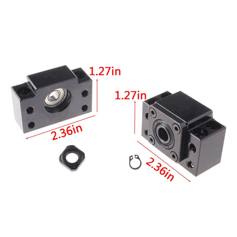 End Supports BK12 BF12 for Ball Screw CNC Parts SFU1605 RM1605 16mm 700mm showing dimensions and components