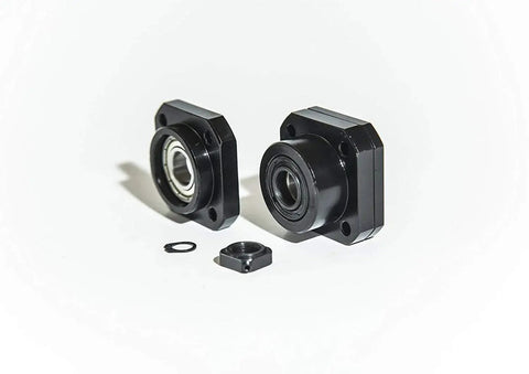 SFU1605 Ball Screw CNC Kit components showing black nut end supports FK FF12 on a white background.