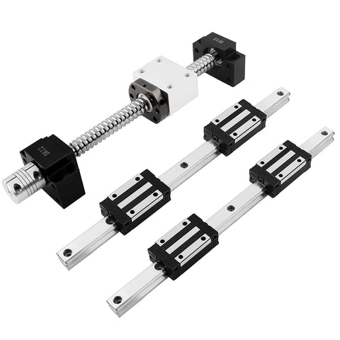 3 Pack CNC Linear Motion Kit with 2pcs HGR20 500mm Linear Guide Rails and 4 HGH20CA Blocks plus RM1605 500mm Ball Screw Set for DIY CNC Machines