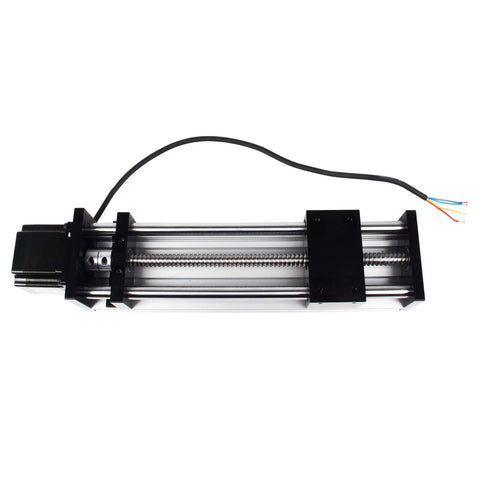 Top view of Linear Motion Stage Actuator, CNC Linear Motion Rail Guide with Nema23 Stepper Motor, Slide Rail 1204 Ball Screw Double Optical Axis Linear