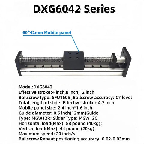 Precision CNC Linear Rail Slide And Motion Stage With 8 Inch Stroke 200mm SFU1605 Ball Screw Mini Linear Guide Aluminum Body