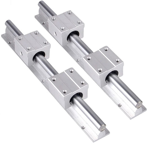 CNC Linear Rail Kit SBR20 with 2pcs 500mm Rails & 4pcs SBR20UU Square Blocks, 20mm Supported Linear Guide System for CNC Machines