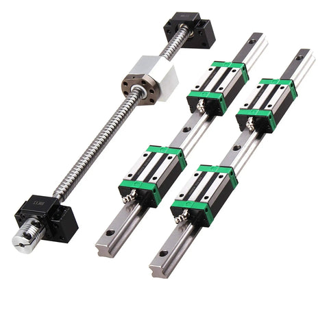 Two 700mm HGR20 Linear Guide Rails With RM1605 700mm Ballscrew Kit Including BF12 And BK12 End Supports, DSG16H Nut Housing