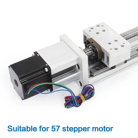 CNC Linear Stage With 500mm Stroke Beefy Build For Precision RATTMMOTOR ZBX80, showing stepper motor and ballscrew detail.