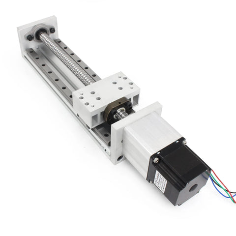 CNC Linear Stage With 500mm Stroke Beefy Build For Precision RATTMMOTOR ZBX80 Cross Sliding Table Aluminum Alloy SFU1605 Ballscrew Nema23 57 Stepper Motor X Y Z Axis Motion Actuator For CNC Milling And Laser Engraving, top view.