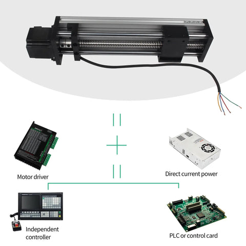 Double Optical Axis CNC Linear Stage Actuator With 1204 Ball Screw and wiring diagram for CNC applications