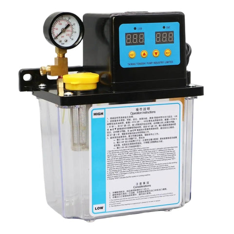 Automatic CNC Lubrication Pump System Kit for CNC Machines and Lathes Dual Voltage AC110V AC220V 1L with pressure gauge